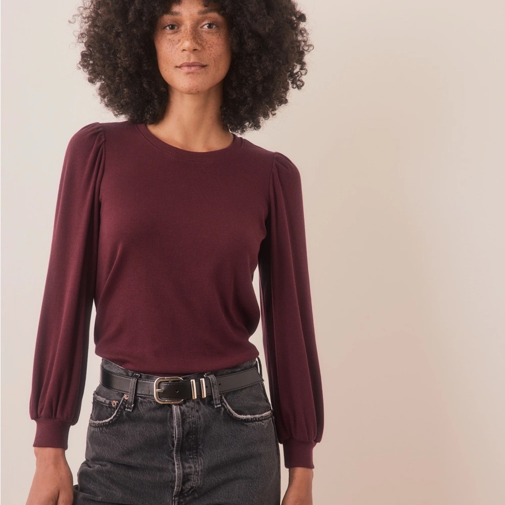 Marine Layer Lexi Rib Puff Sleeve Top. S. EUC